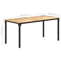 Tavolo da Pranzo 160x80x76 cm in Legno di Mango Grezzo 321974