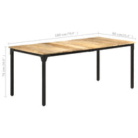 Tavolo da Pranzo 180x90x76 cm in Legno Massello di Mango Grezzo 321975