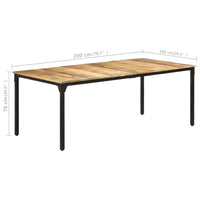 Tavolo da Pranzo 200x100x76 cm in Legno di Mango Grezzo 321976