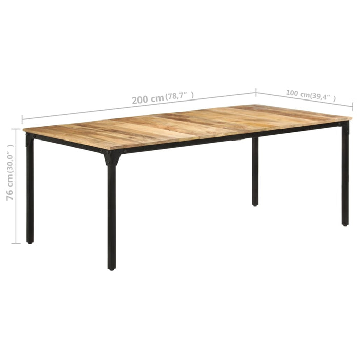 Tavolo da Pranzo 200x100x76 cm in Legno di Mango Grezzo 321976