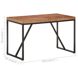 Tavolo da Pranzo 120x60x76 cm Legno Massello di Acacia e Mango cod mxl 19638