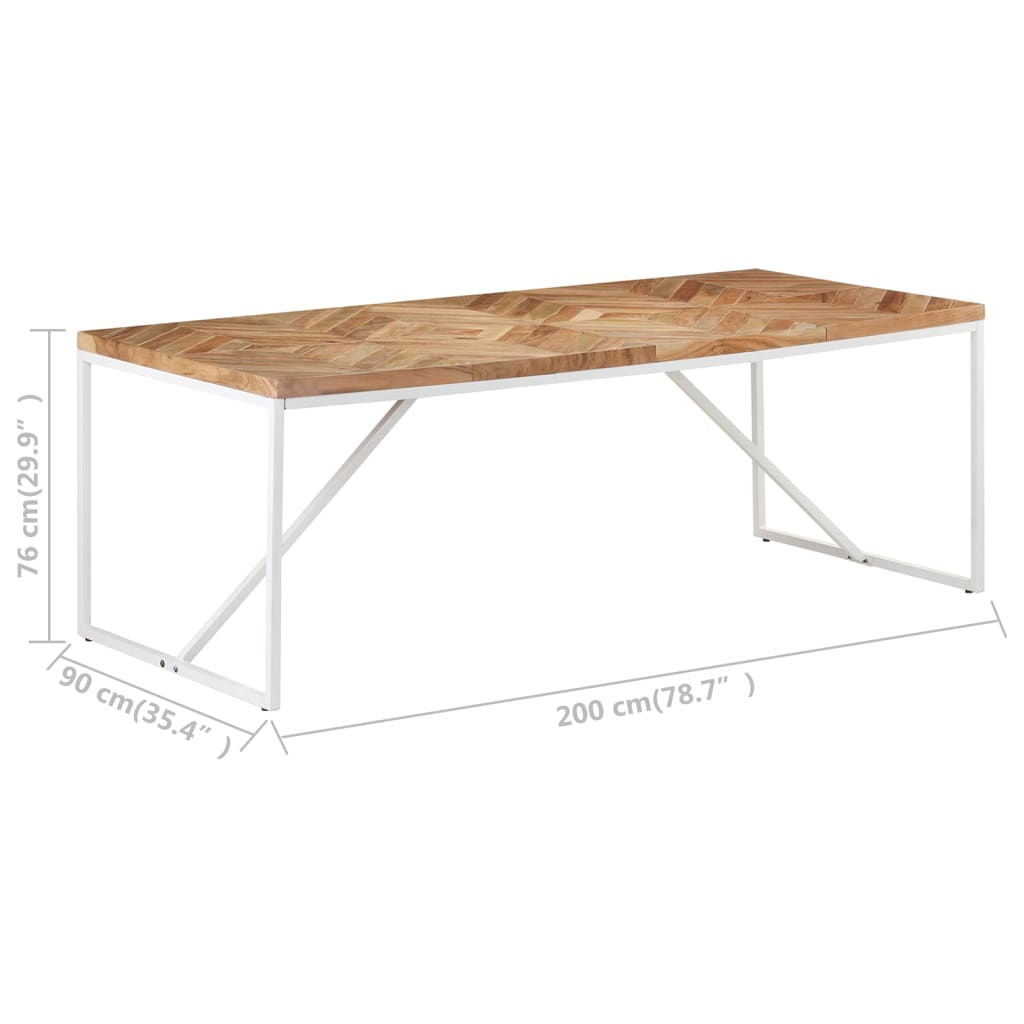 Tavolo da Pranzo 200x90x76 cm Legno Massello di Acacia e Mango 323553