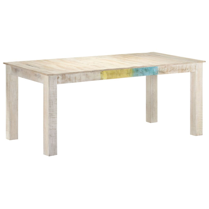 Tavolo da Pranzo Bianco 180x90x76 cm in Legno Massello di Mango 323558