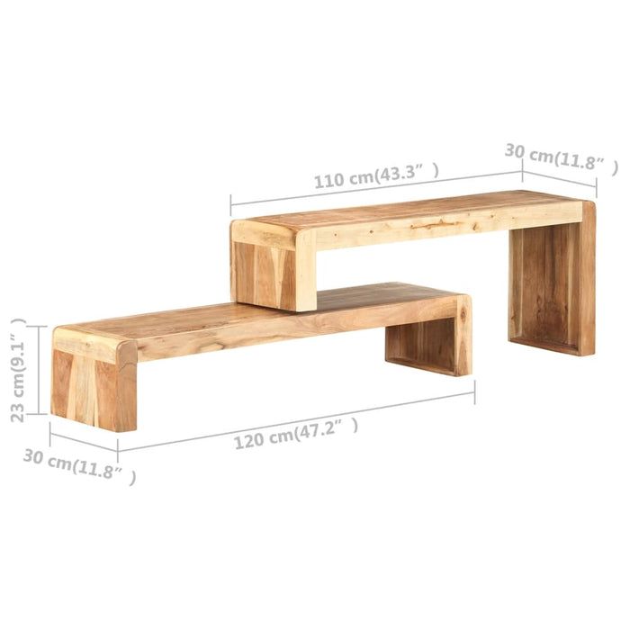 Mobili Porta TV 2 pz in Legno Massello di Acacia cod mxl 7698