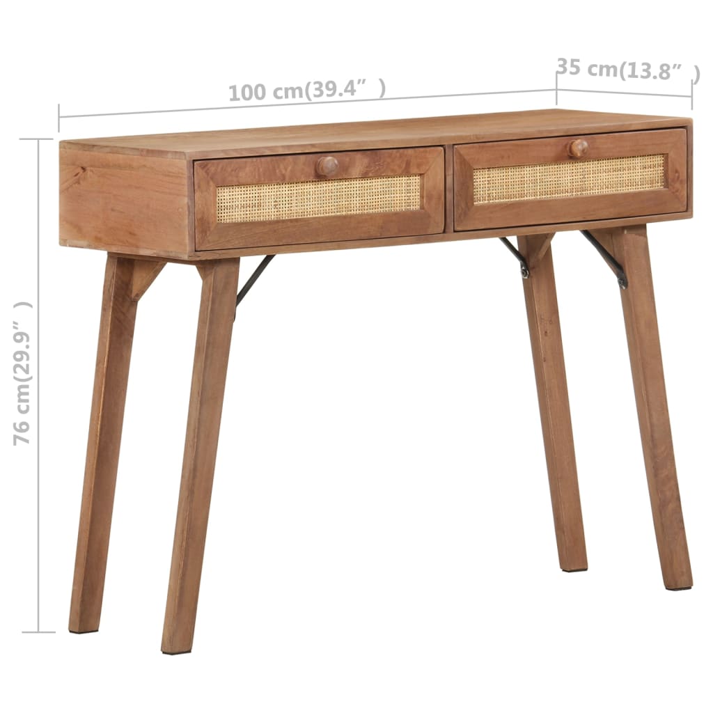 Tavolo Consolle 100x35x76 cm in Legno Massello di Mango cod mxl 17734