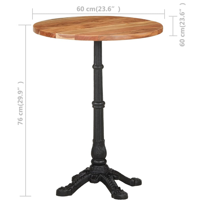 Tavolino da Bistrot Ø60x76 cm in Legno Massello di Acacia 321088