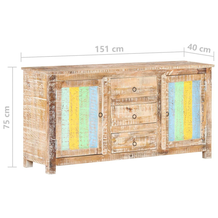 Credenza 151x40x75 cm in Legno Grezzo di Acacia