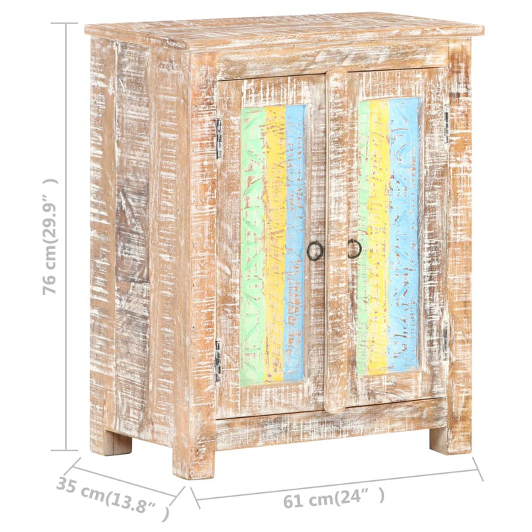 Credenza 61x35x76 cm in Legno Grezzo di Acacia