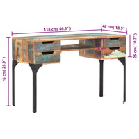 Scrivania 118x48x75 cm in Legno Massello di Recupero cod mxl 69634