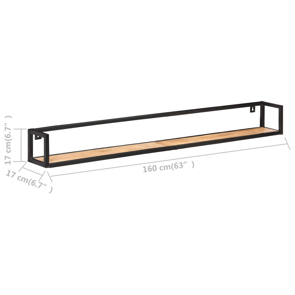 Mensole a Muro 2 pz 160 cm in Legno Massello di Acacia 320678