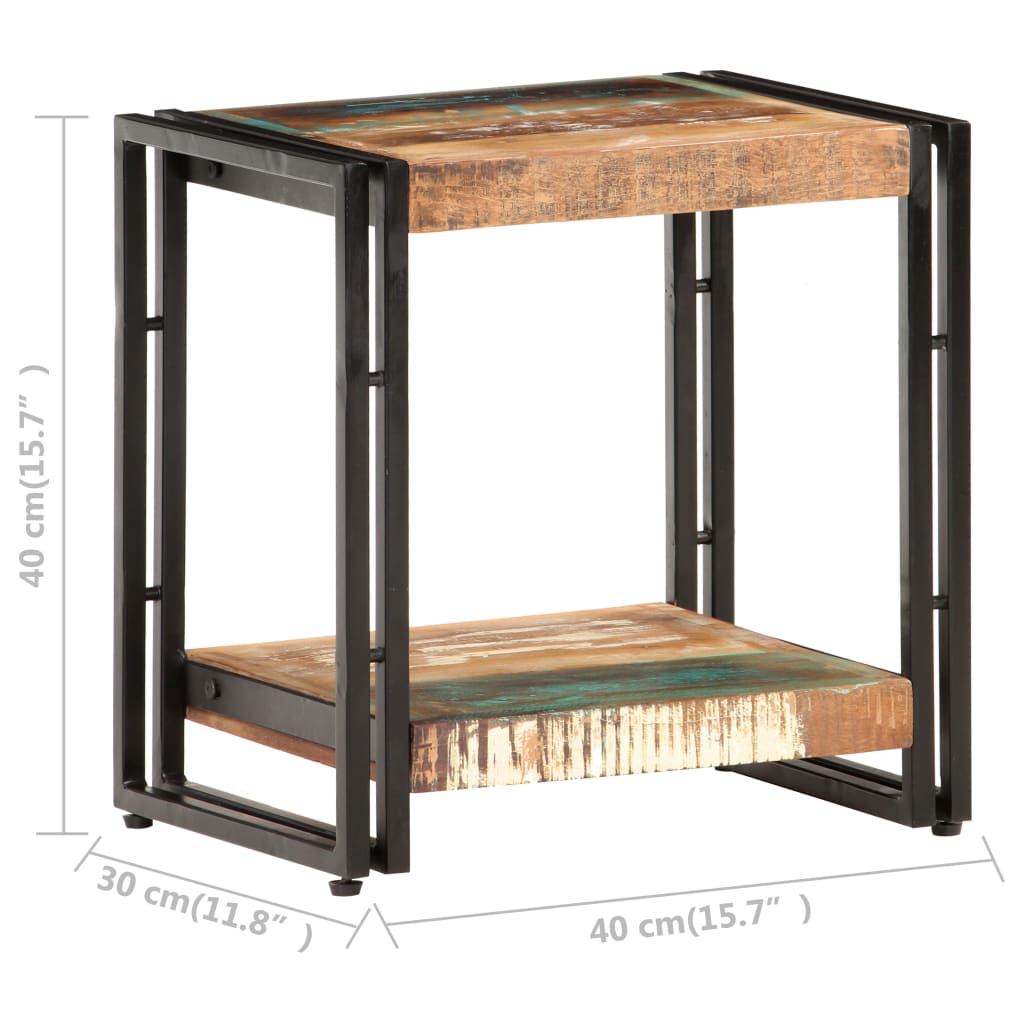 Tavolino Laterale 40x30x40 cm in Legno Massello di Recupero 320684