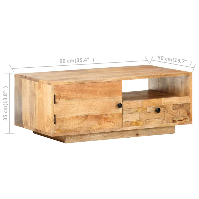 Tavolino da Caffè 90x50x35 cm in Legno Massello di Mango cod mxl 17856