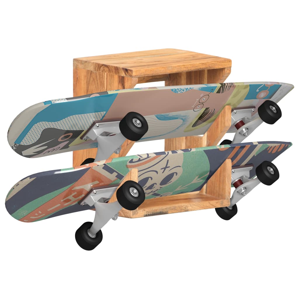 Supporto Skateboard da Parete 25x20x30 cm in Legno di Acacia 320482