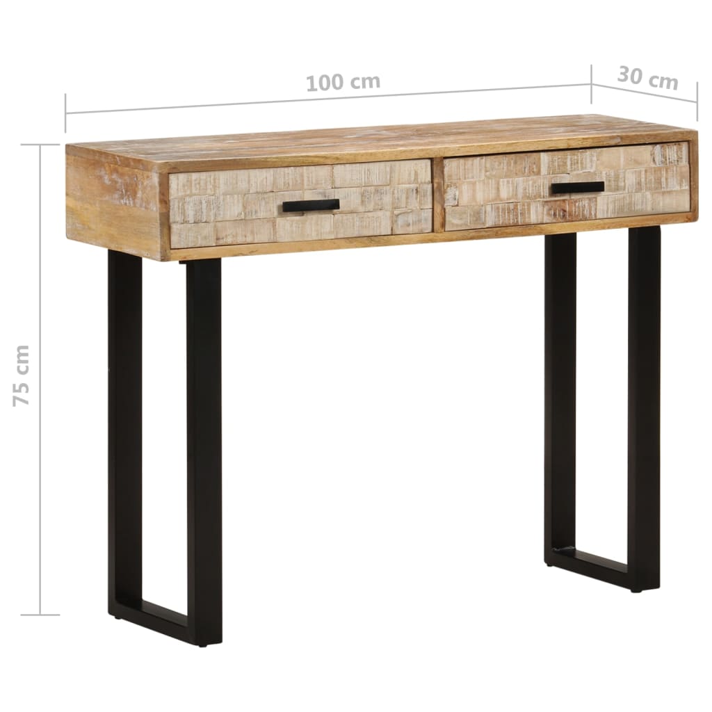 Tavolo Consolle 100x30x75 cm in Legno Massello di Mango 320823