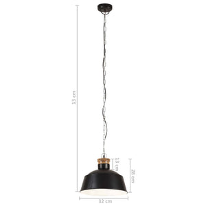 Lampada a Sospensione Industriale 32 cm Nera E27 320831