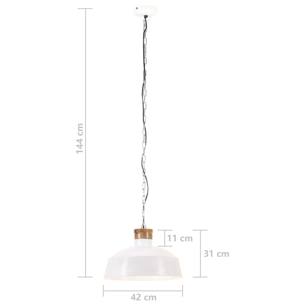 Lampada a Sospensione Industriale 42 cm Bianca E27 cod mxl 57205