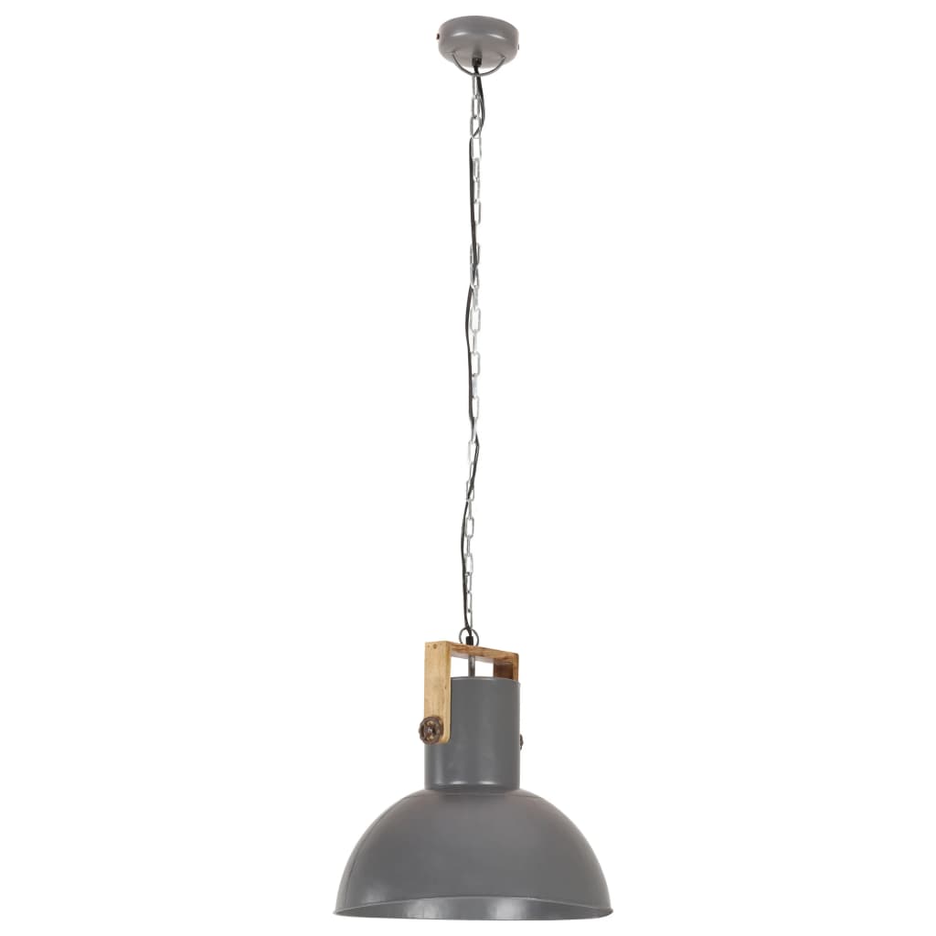 Lampada Soffitto Industriale 25 W Grigia Rotonda in Mango 52cm cod mxl 57818