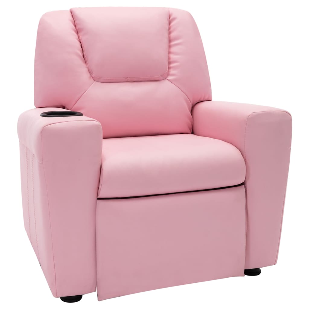 Poltrona Reclinabile per Bambini in Similpelle Rosa 324044