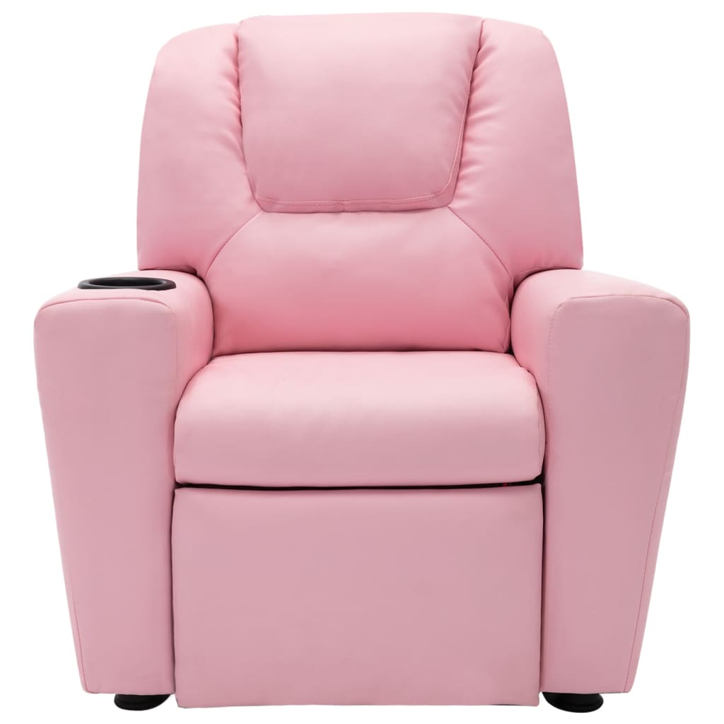 Poltrona Reclinabile per Bambini in Similpelle Rosa 324044