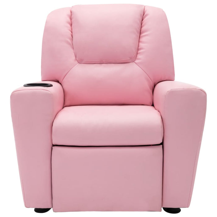 Poltrona Reclinabile per Bambini in Similpelle Rosa 324044