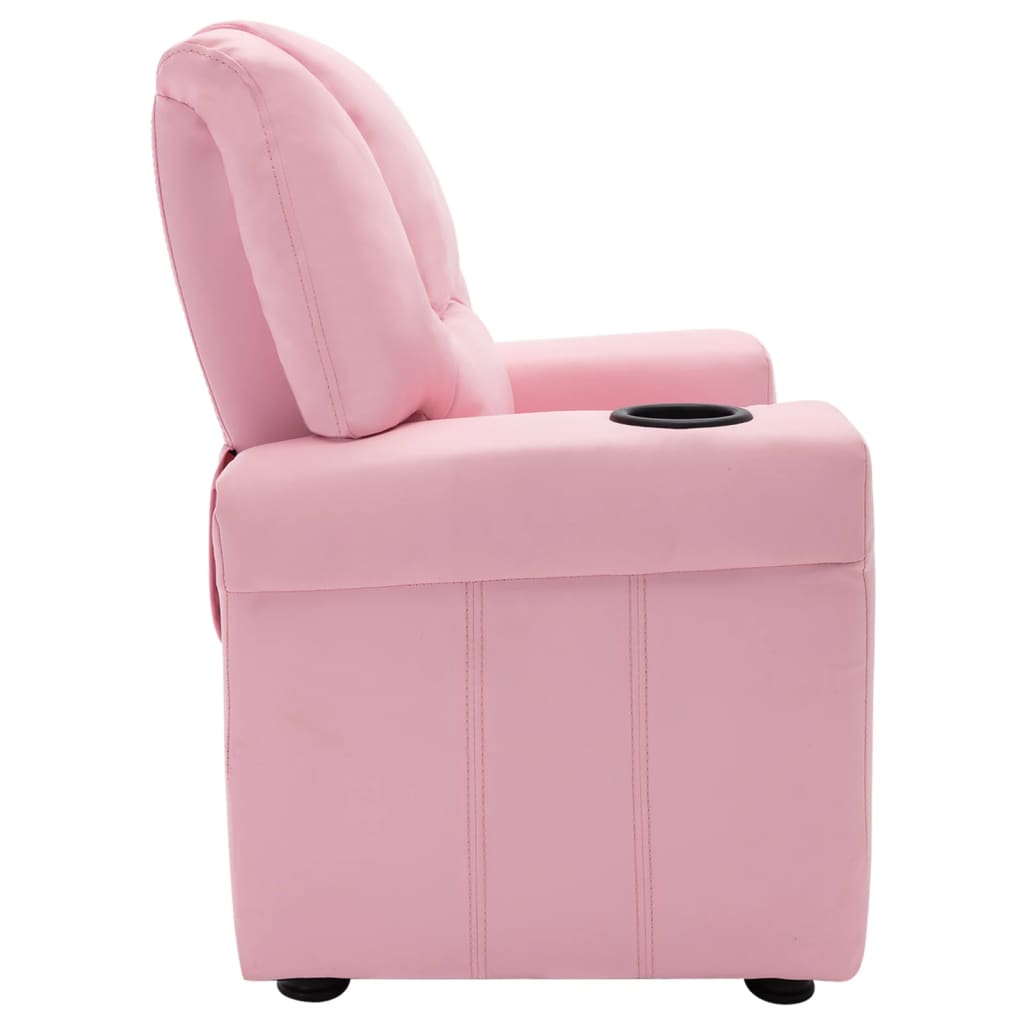 Poltrona Reclinabile per Bambini in Similpelle Rosa 324044