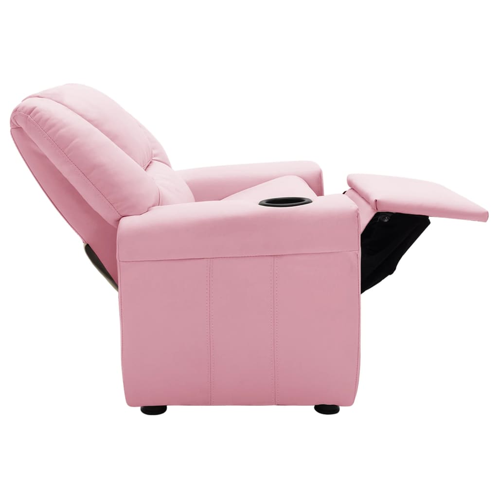 Poltrona Reclinabile per Bambini in Similpelle Rosa 324044