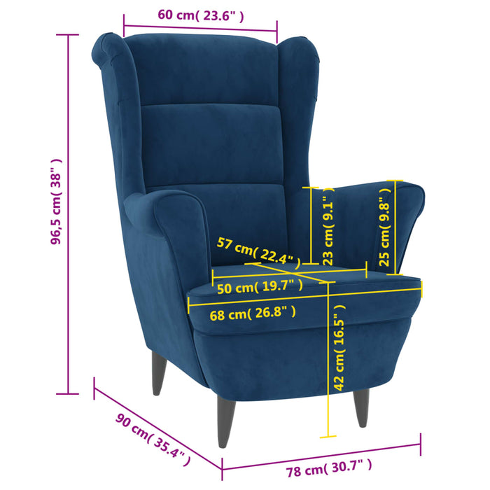 Poltrona Blu in Velluto cod mxl 43500