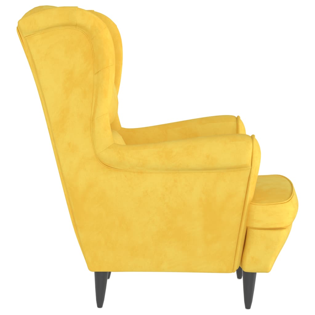 Poltrona Giallo Senape in Velluto cod mxl 13315