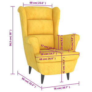 Poltrona Giallo Senape in Velluto cod mxl 13315