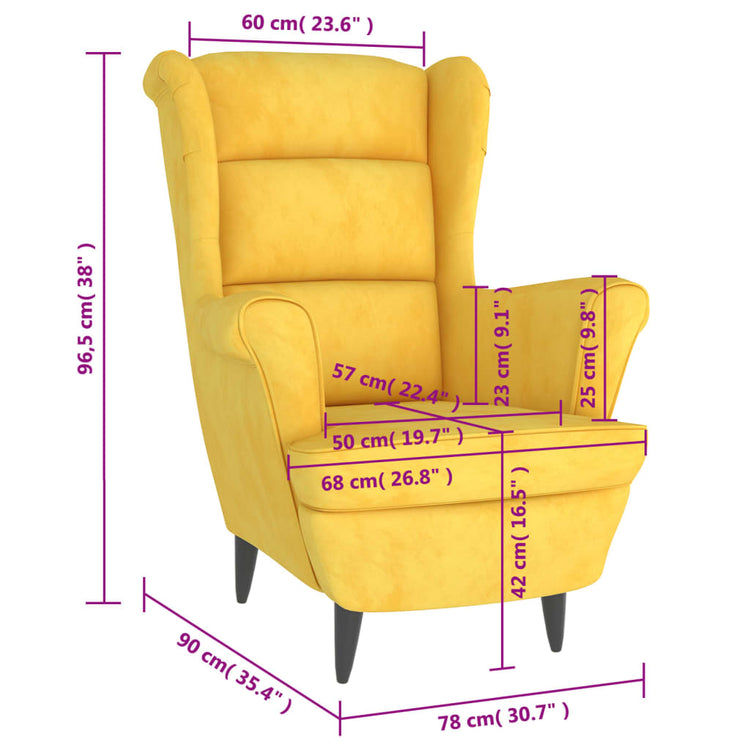 Poltrona Giallo Senape in Velluto cod mxl 13315