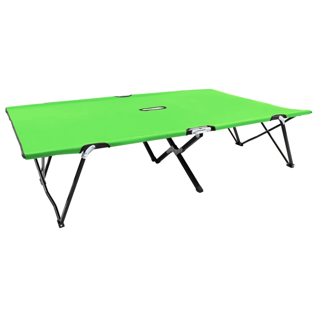 Lettino Prendisole Pieghevole per 2 Persone Verde in Acciaio cod mxl 65818