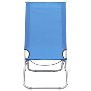 Sedie da Spiaggia Pieghevoli 2 pz in Tessuto Blu cod mxl 20615