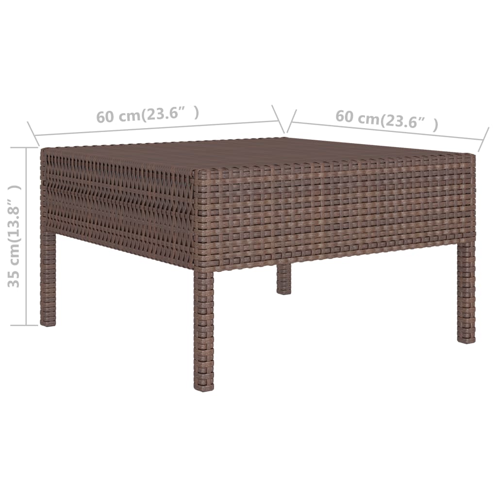 Set Divani da Giardino 3 pz con Cuscini in Polyrattan Marrone cod mxl 41582