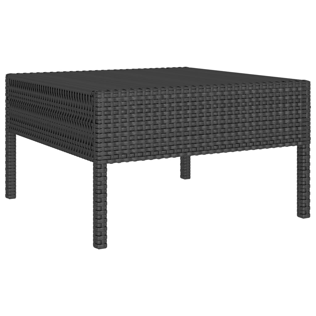 Set Divani da Giardino 3 pz con Cuscini in Polyrattan Nero cod mxl 37746