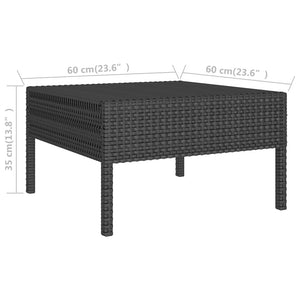 Set Divani da Giardino 3 pz con Cuscini in Polyrattan Nero 310187