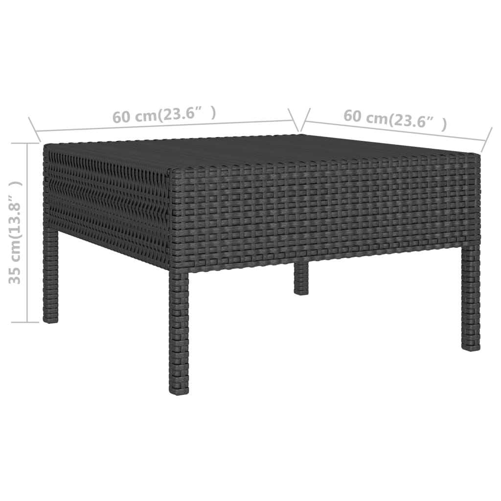 Set Divani da Giardino 2 pz con Cuscini in Polyrattan Nero 310198