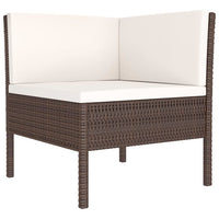 Set Divani da Giardino 2 pz con Cuscini in Polyrattan Marrone cod mxl 37755