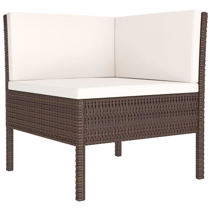 Set Divani da Giardino 2 pz con Cuscini in Polyrattan Marrone cod mxl 37755