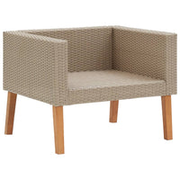 Divano da Giardino Singolo con Cuscini in Polyrattan Beige cod mxl 70660