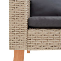 Divano da Giardino Singolo con Cuscini in Polyrattan Beige cod mxl 70660