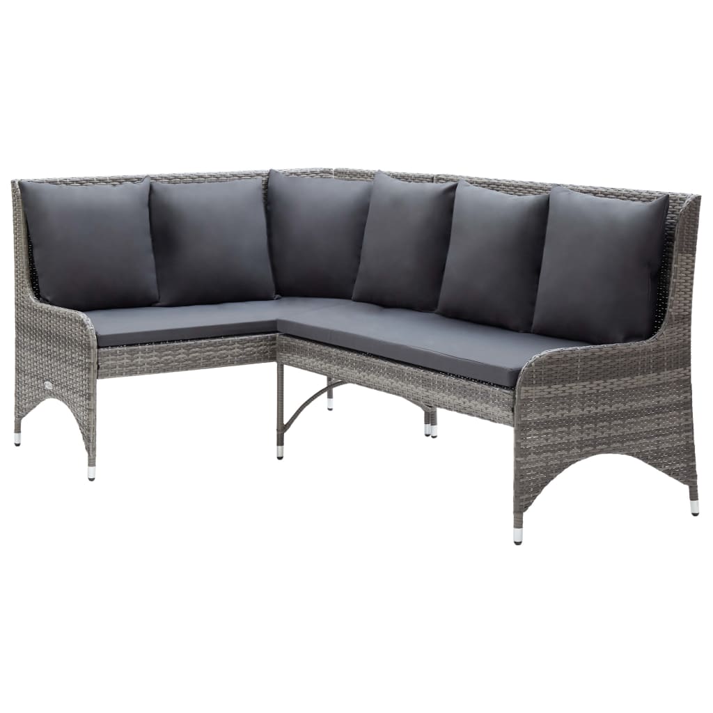 Divani Angolari da Giardino 2 pz in Polyrattan Grigio 310223