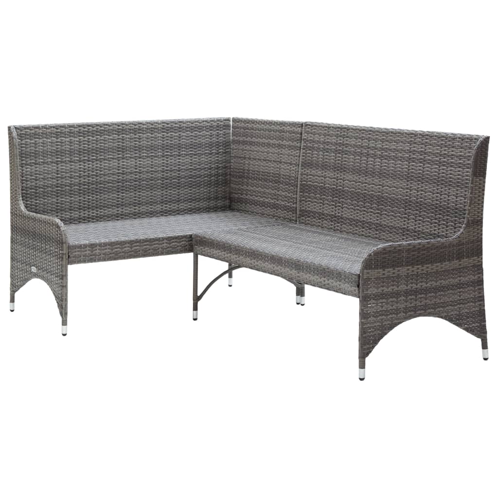 Divani Angolari da Giardino 2 pz in Polyrattan Grigio 310223