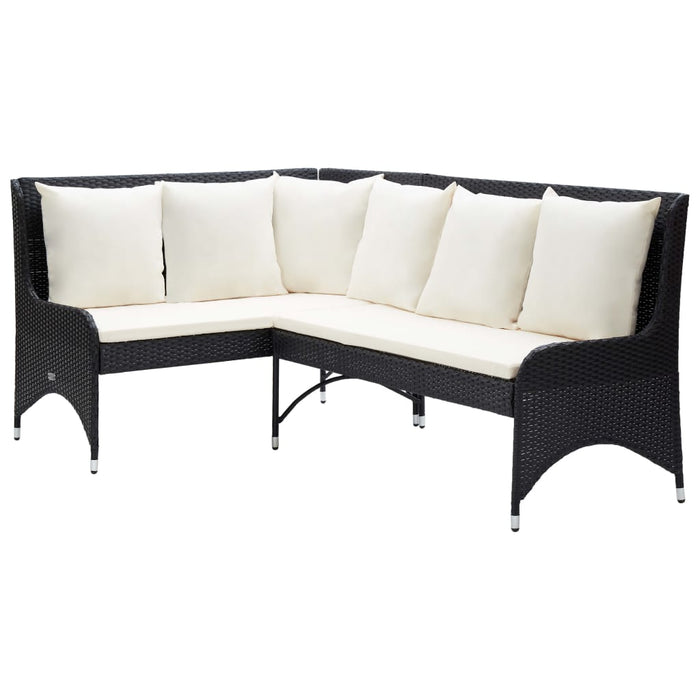 Divani Angolari da Giardino 2 pz in Polyrattan Nero 310224