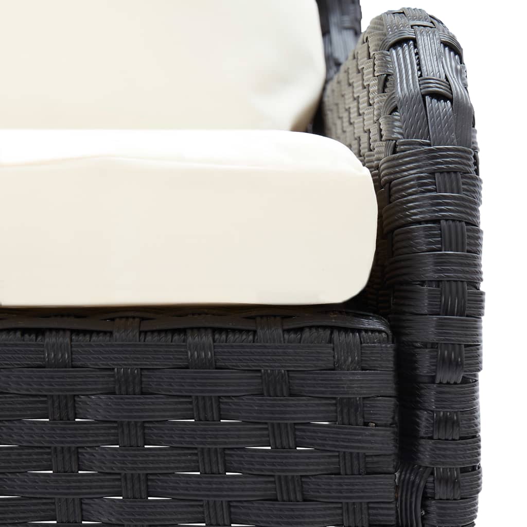 Divani Angolari da Giardino 2 pz in Polyrattan Nero 310224