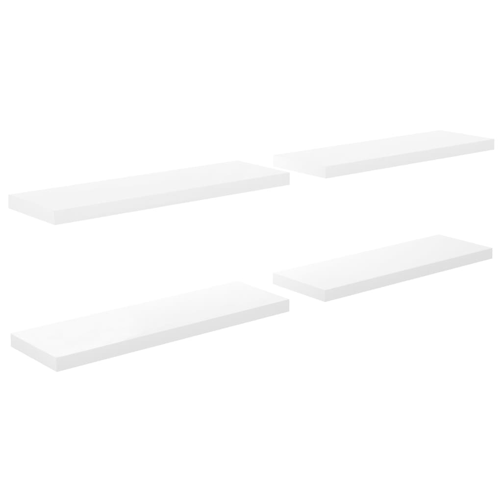 Scaffali a Parete 4 pz Bianco Lucido 80x23,5x3,8 cm in MDF 323753