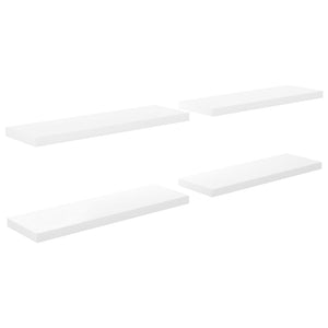 Scaffali a Parete 4 pz Bianco Lucido 80x23,5x3,8 cm in MDF 323753