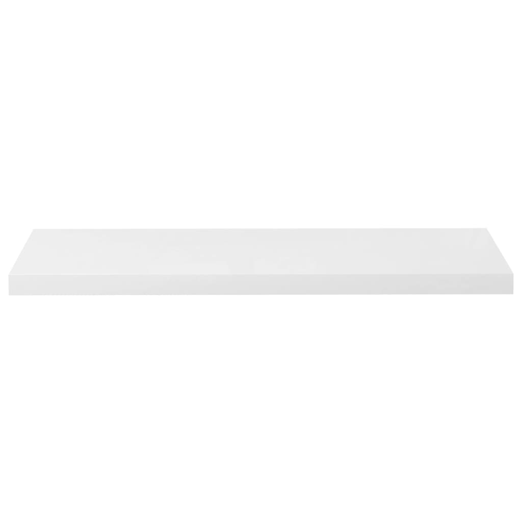 Scaffale a Parete Bianco Lucido 90x23,5x3,8 cm in MDF 323754