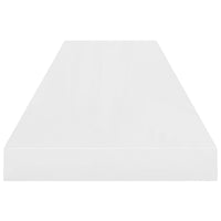 Scaffale a Parete Bianco Lucido 90x23,5x3,8 cm in MDF 323754