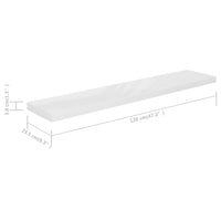 Scaffali a Parete 2 pz Bianco Lucido 120x23,5x3,8 cm in MDF 323758