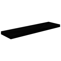 Scaffale a Parete Nero Lucido 90x23,5x3,8 cm in MDF cod mxl 33356